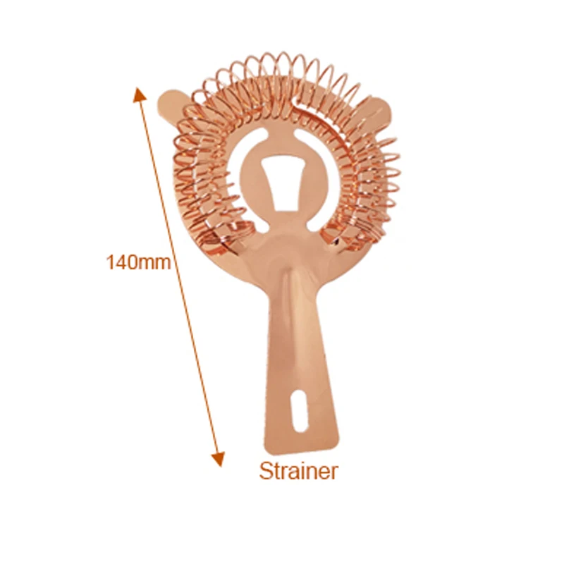 Black/Rose Gold Cocktail Shaker Strainer Professional Stainless Steel Bar Strainer cocktail shaker strainer