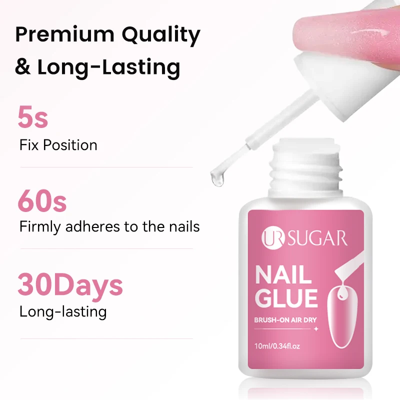 Colla per unghie UR SUGAR 10ML, non necessita di lampada UV LED, a lunga durata, per unghie finte, unghie acriliche, unghie press-on, decorazioni per unghie finte. - immagine 4