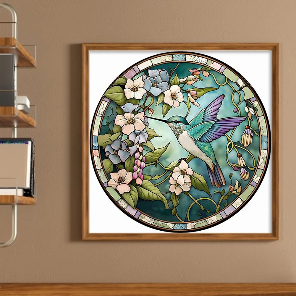 Full Embroidery Eco-cotton Thread Cross Stitch Kit 20*20CM 18CT Stained Glass Animal Cross Stitch Print Canvas Kit Home Decor Painting Embroidery