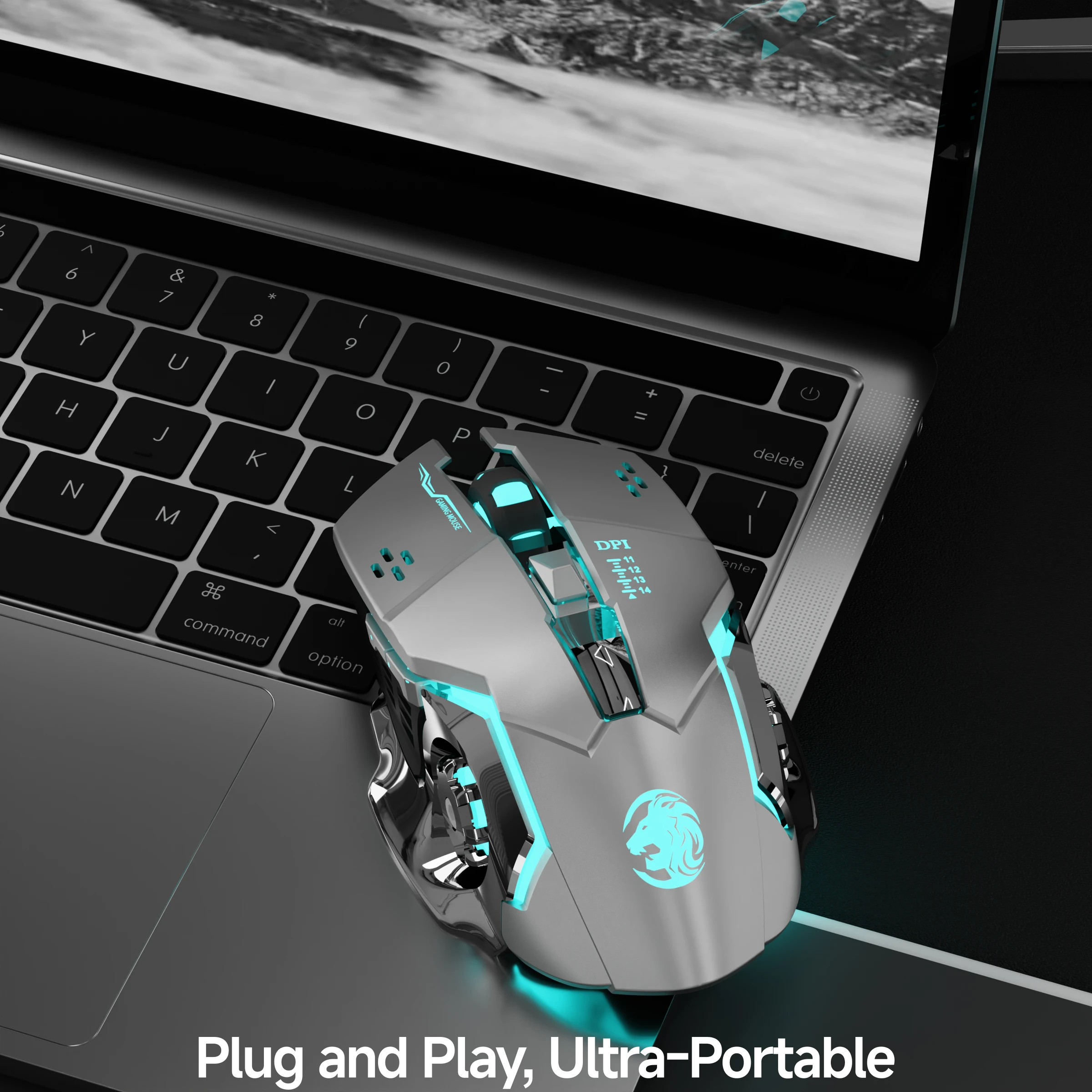 EWEADN G306 Gaming Mouse, Silent, Wireless Bluetooth, for Gaming & Office, Ergonomic, Comfortable Grip, for PC, Laptop, eSports