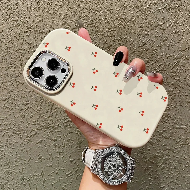Cute Cherry Bow Luxury Lens Cover Phone Case
