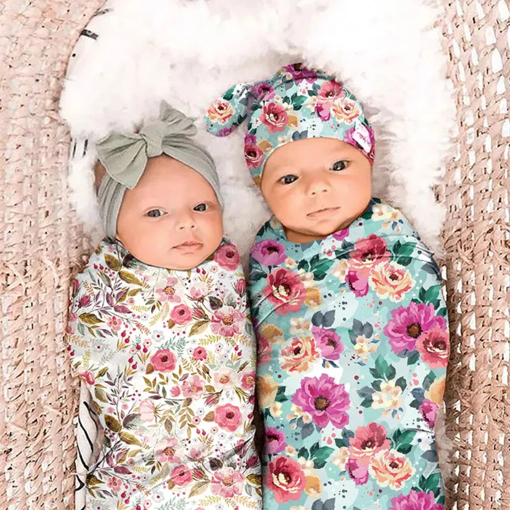 Baby Photography Blanket Newborn Swaddle Blanket Infant Sleep Sack Wrap Hat Set Newborn Babies Photography Props Accessories
