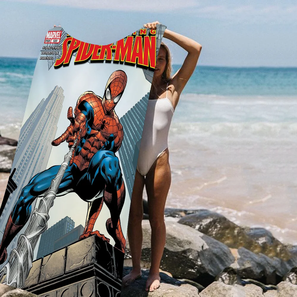 Vintage Superhero Marvel S-Spidermans Cartoon Beach Towel Cute Kawaii Room Decor Bath Girls Children Hand Towels 2