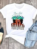 Flower Letter Trend 90s Cute Casual Clothes Female T-shirts Short Sleeve Fashion Women Print T Clothing Ladies Graphic Tee