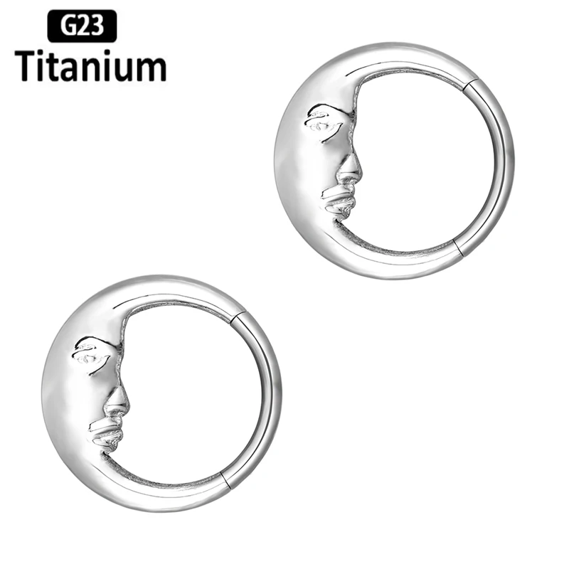 ASTM F136 티타늄 피어싱 코 링, 중격 후프, 초승달 모양, 사람 얼굴 연골, 바디 쥬얼리, 이주 나선 귀걸이, 8mm, 10mm