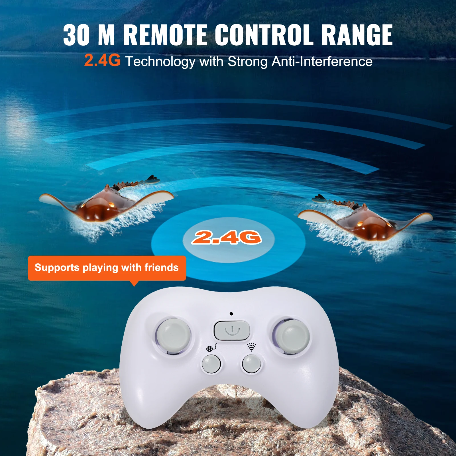 VEVOR RC Boat Simulation Robot Manta Ray 2.4G Remote Control Electric Toys Summer Water Spoof Toys for Boys Birthday Gifts 5