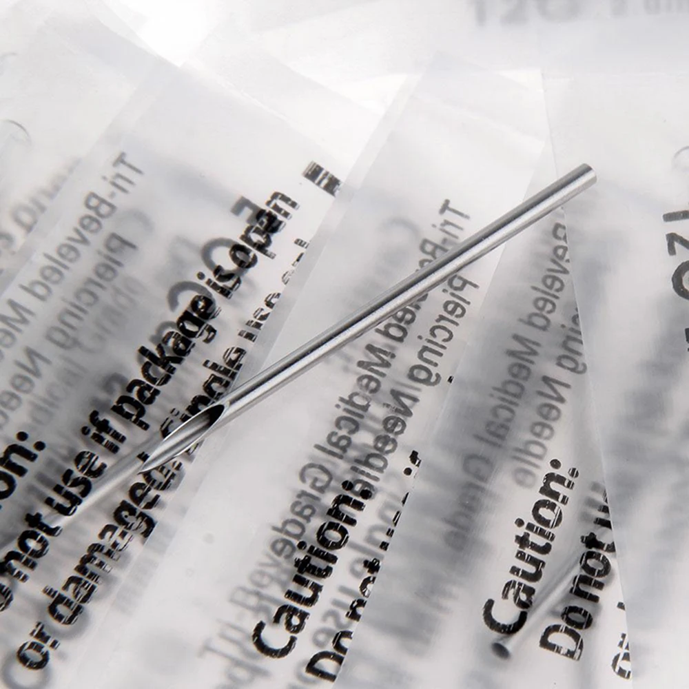 Body piercing needle 5-100pcs 10G 12G 14G 16G 18G 20G surgical steel sterile disposable ear nose navel nipple lip