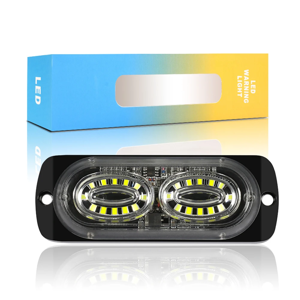 

24 LED Ultra-thin Strobe Side Warning Light Grille Flashing Lightbar Car Emergency Light Truck Beacon Lamp Traffic-Light 12V 24V