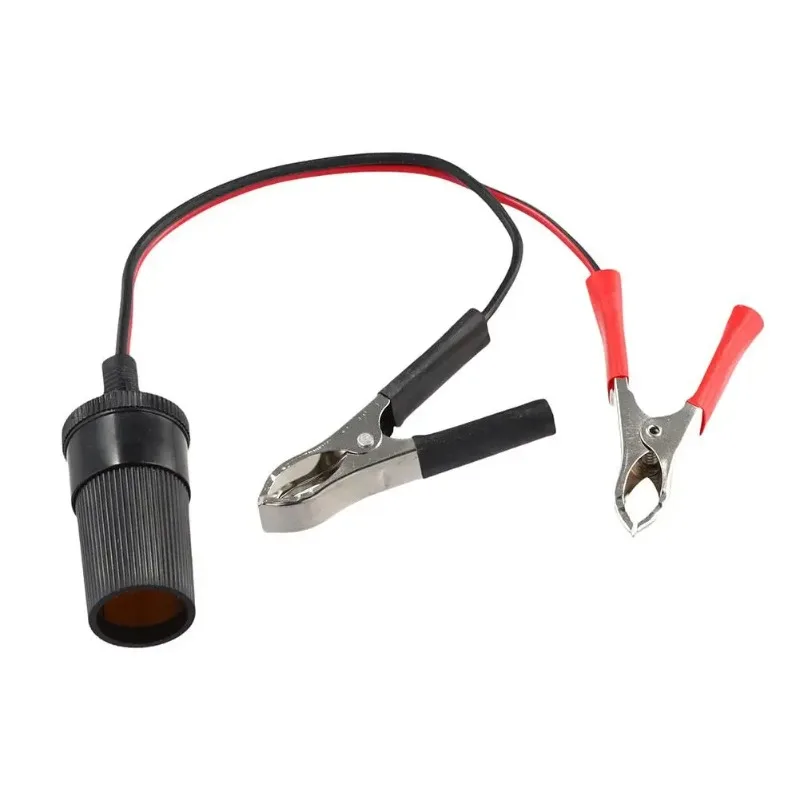 12V 24V Car Cigarette Lighter Socket To Battery Alligator Crocodile Clip Connector Extension Cable Adapter Socket