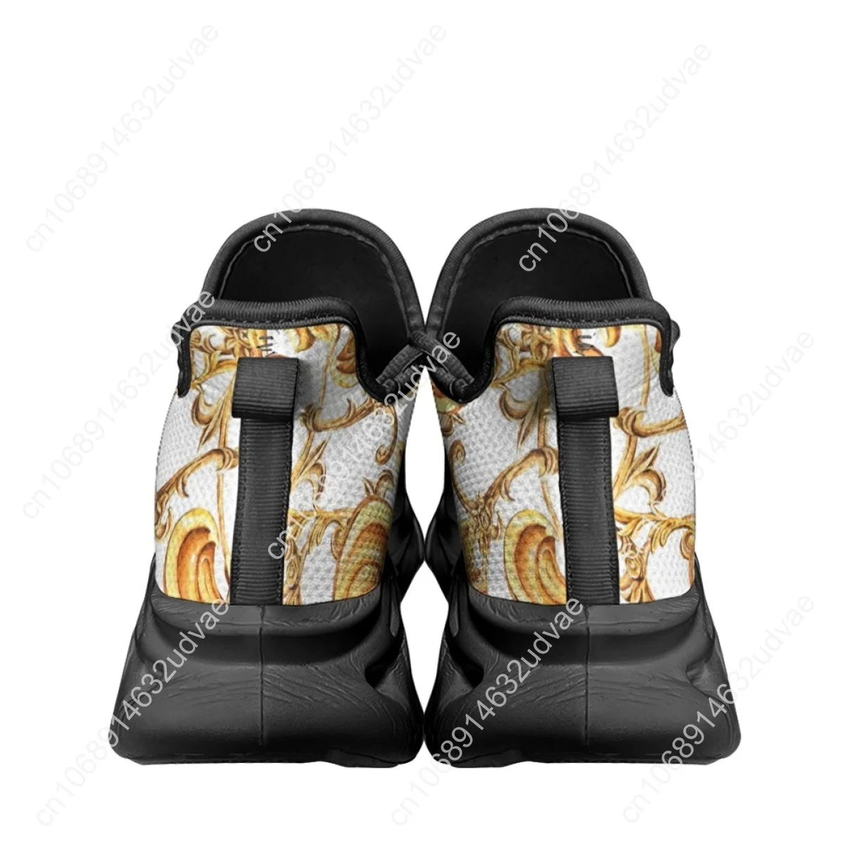 Breathable Comfortable Summer Flats Shoes Gold Baroque Luxury Designer Sneakers Female Shock Absorbing Mesh Shoes Zapatos Mujer