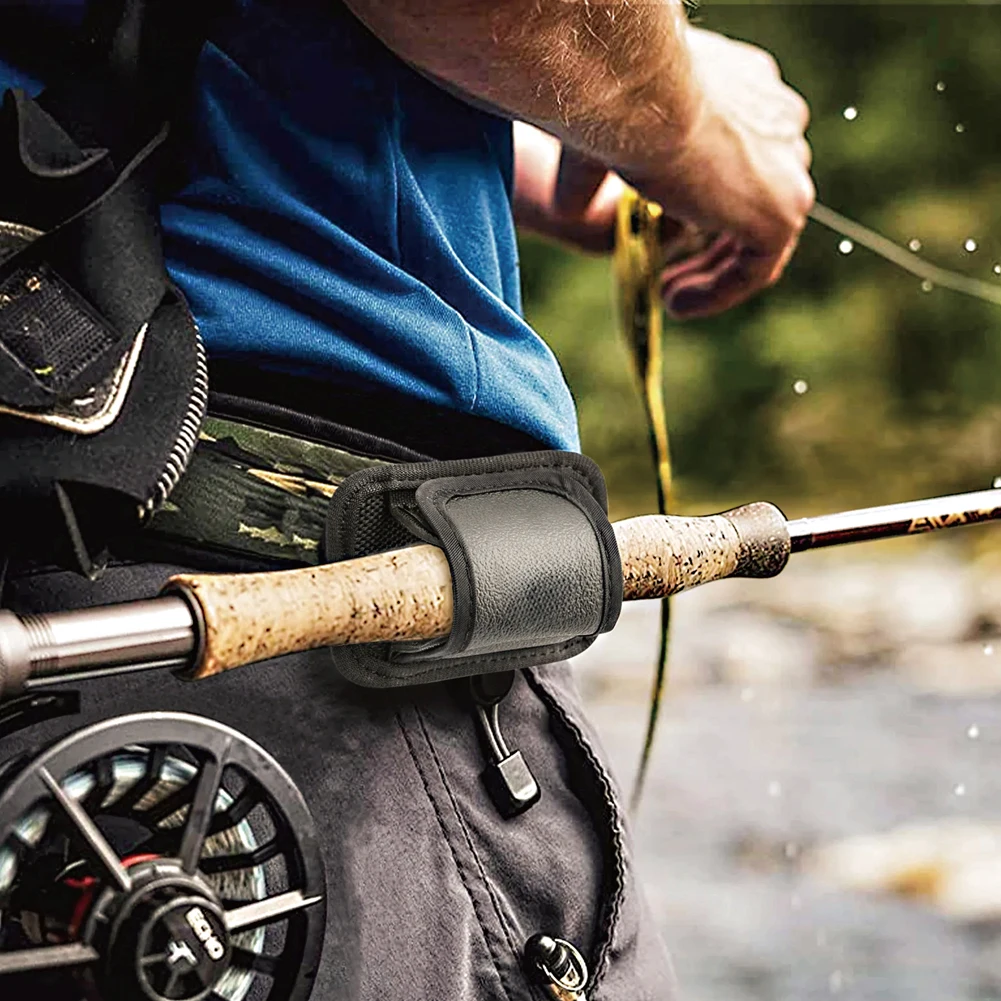 Fly Fishing Rod Holder Fishing Rod Holder Sheath Waterproof Wrap Straps with Adjustable Belt for Outdoor Activities