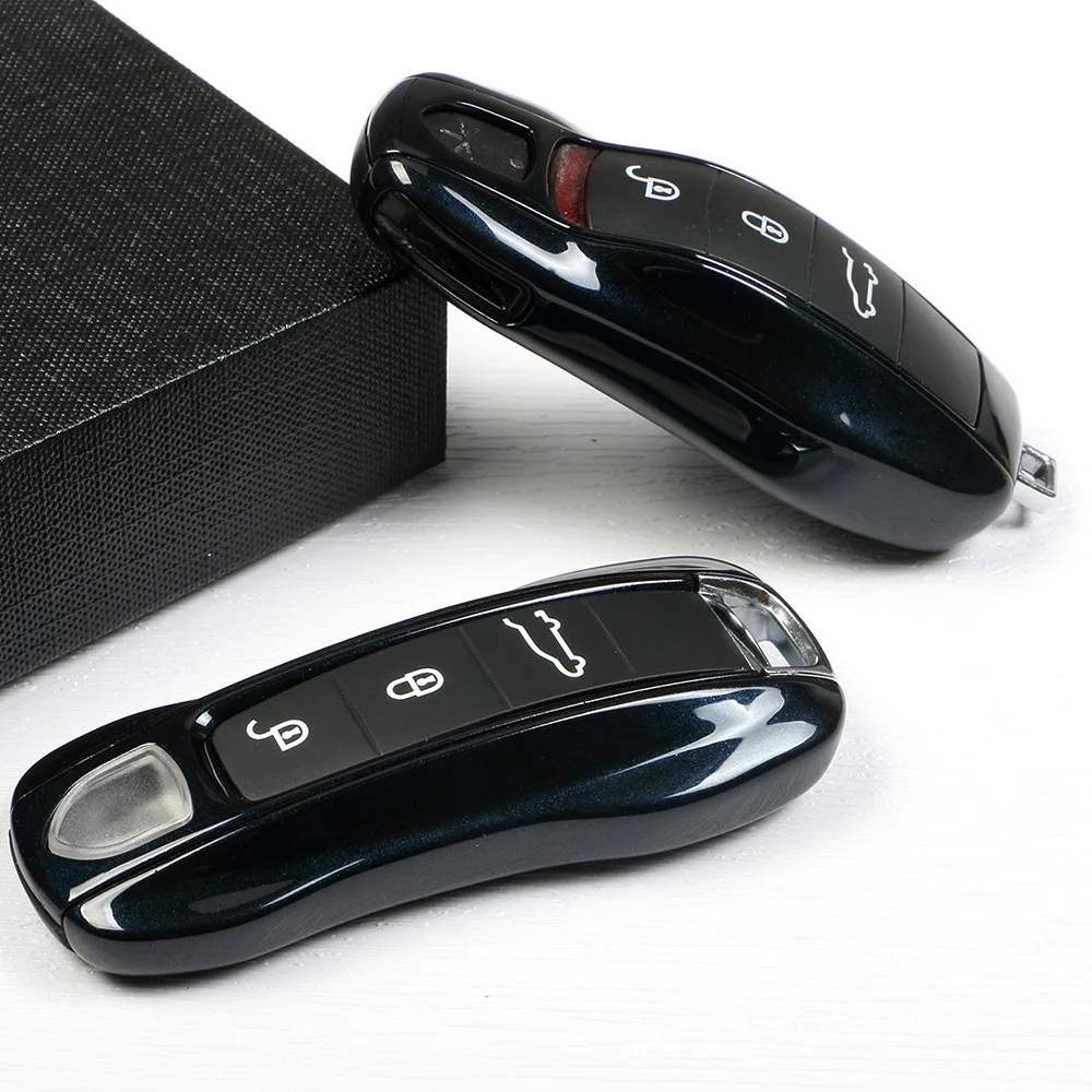 

Moon Blue Car Key Cover for Porsche Macan Cayenne 718 Cayman Panamera 911 Boxster Original Factory Lacquer Car Key Protection