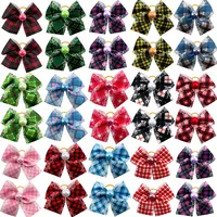 50/100pcs Small Dog Grooming Bows Pearl Plaid Style Pet Dog Hair Bows Rubber Bands Dog Hair Accessories Pet Supplies for Dogs 1