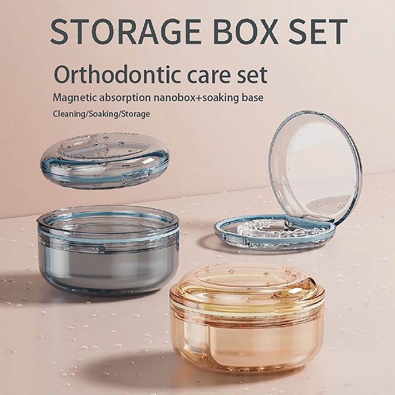 

1PCS Multi Functional Invisible Braces Holder Box Orthodontic Correction Denture Cleaning Box Convenient For Portable Storage