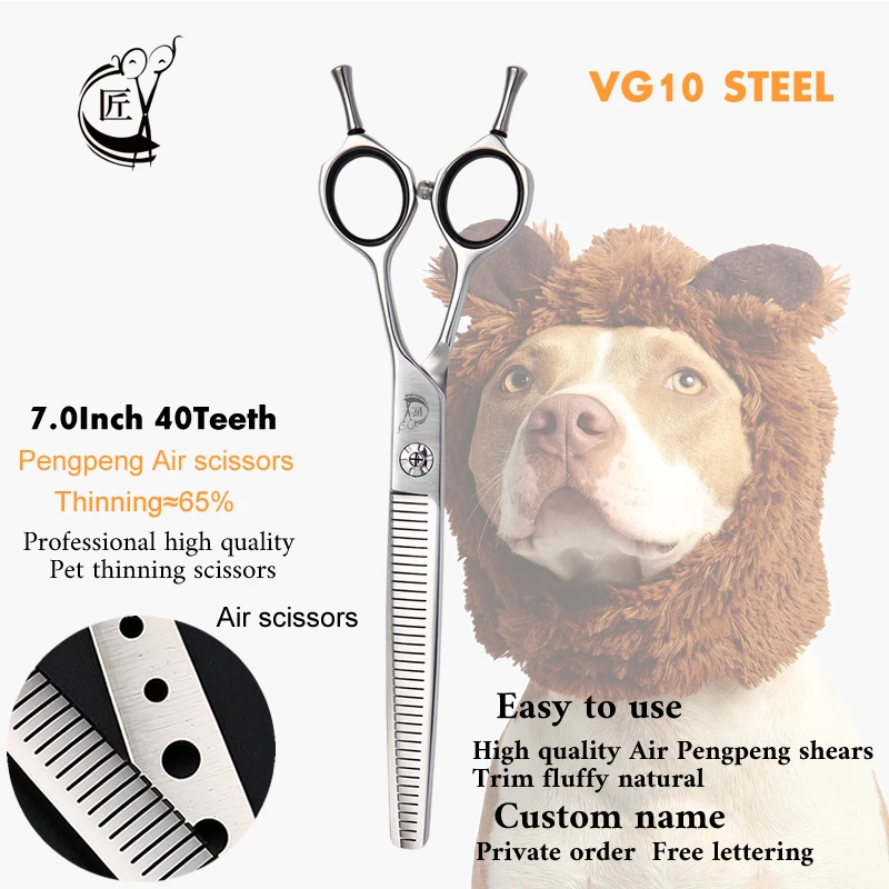 

Crane High-end 7 Inch 40 Teeth Professional Dog Grooming Scissors Thinner Shears For Dogs & Cats Animal Hair Tijeras Tesoura