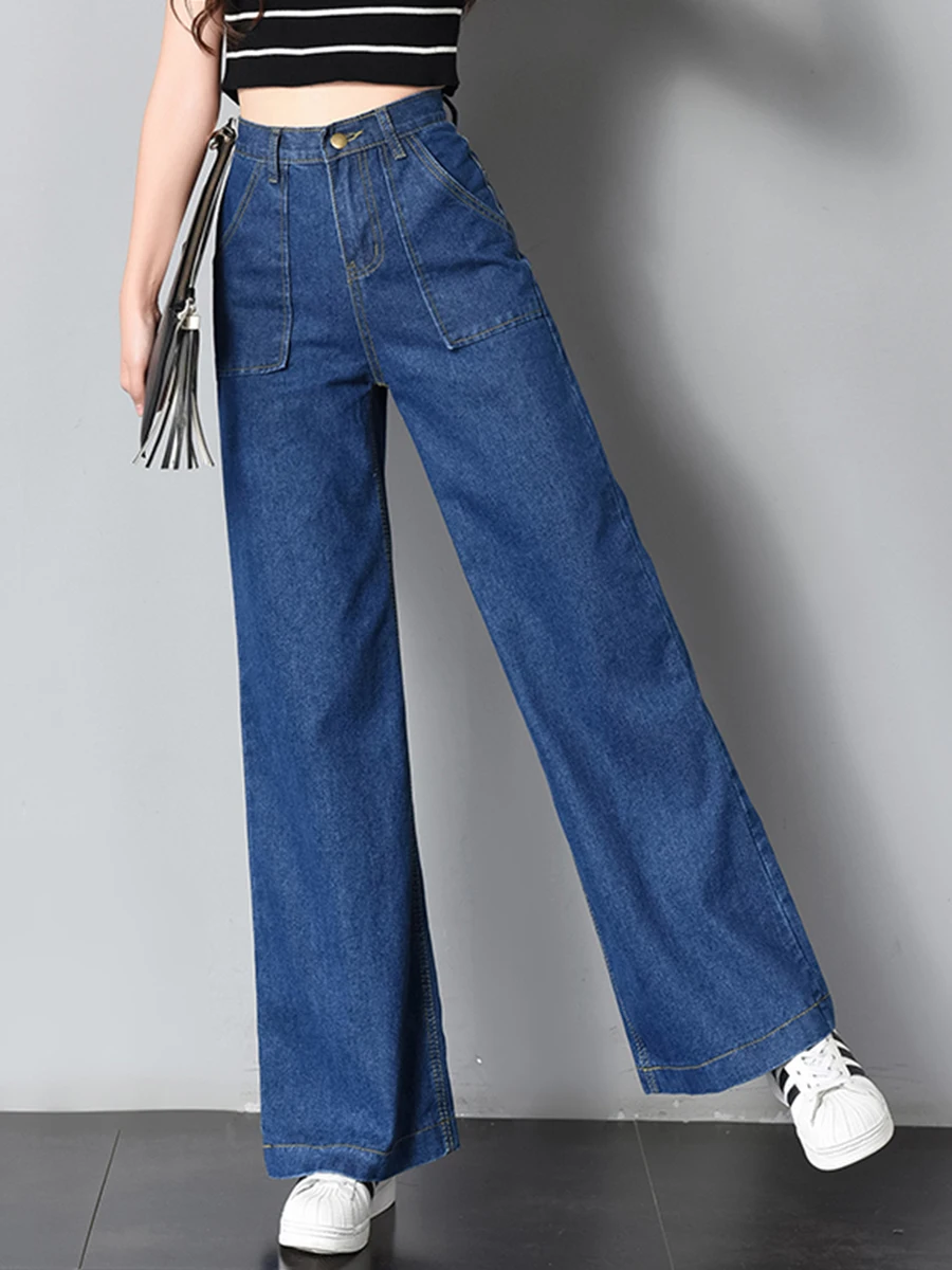 하이웨이스트 와이드 레그 진 여성 캐주얼 팬츠 슬림핏 봄 여름 가을 신상 다용..