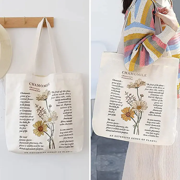 Promotional Personalized Canvas Bags Printed with logo 100pcs/lot Reusable Shopping Cotton Tote Bags Custom Logo Wholesale 3