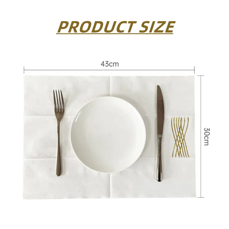 100PCS Metallic Foil Paper Napkins For Wedding Party Dinner