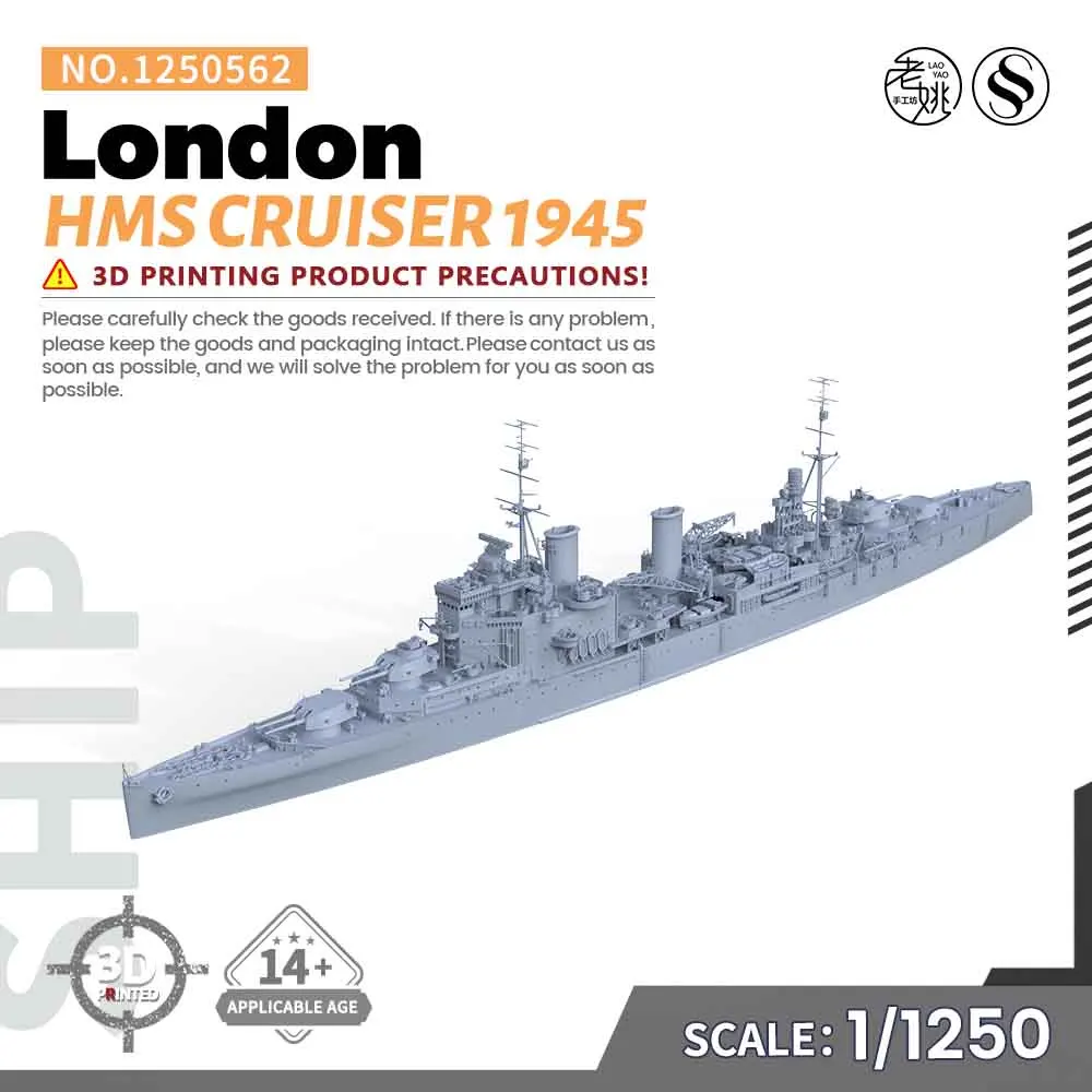 

SSMODEL SS1250562/S 1/1250 Military Model Kit HMS London Cruiser 1945