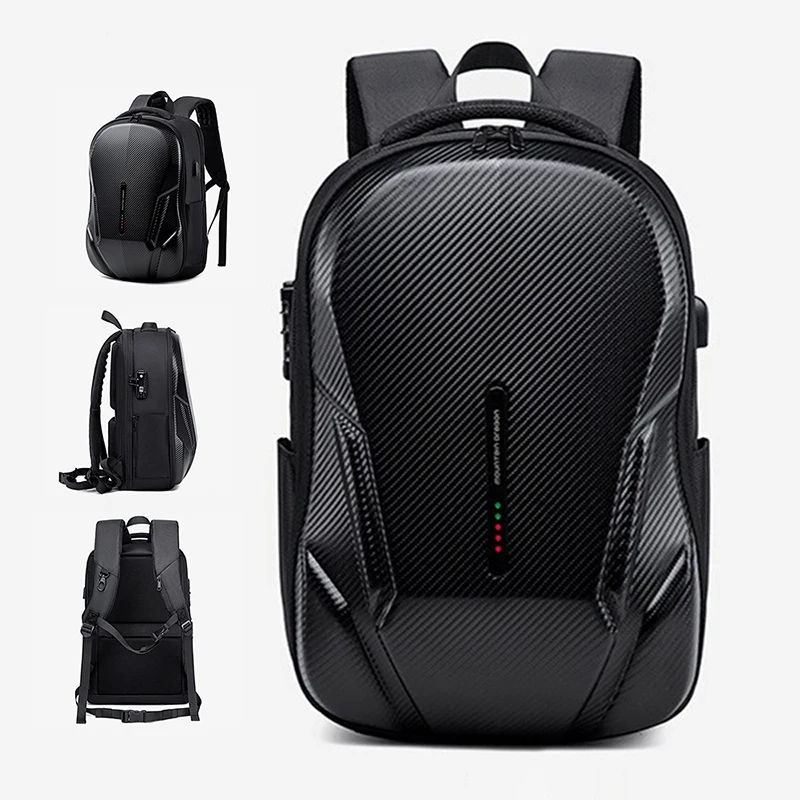 Men Shock Absorption Helmet backpack Waterproof 17.3 Inch Laptop Backpack  Travel Backpack Case Hard Shell USB 3D Backpack Lock - AliExpress