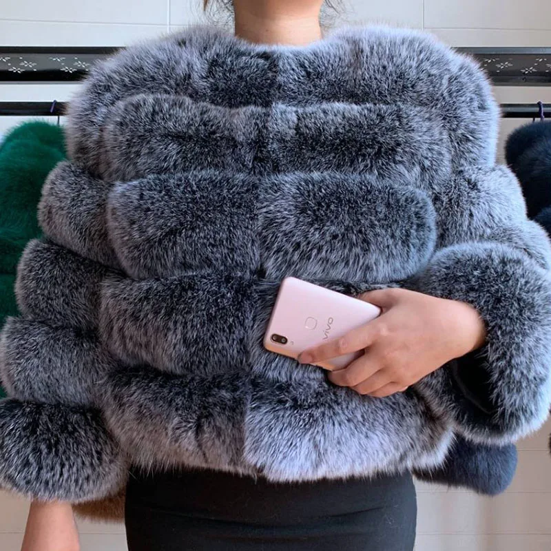 Overcoat Fur & Faux Fur Women Fur Coat 2024 New Winter Fashion Faux Fox Fur Faux Fur Coat Women Long Sleeve Women Fur Coat Y167