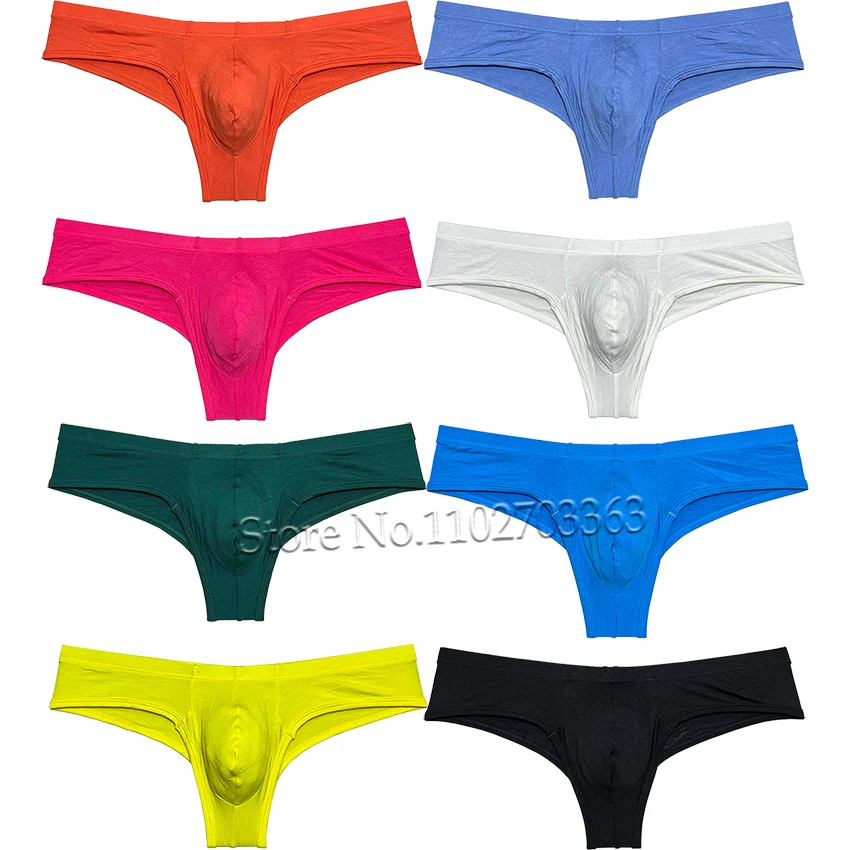 Men's Sexy Modal Bikini Boxer Briefs with Comfortable Enhancing Pouch Mini Bokserki Underwea