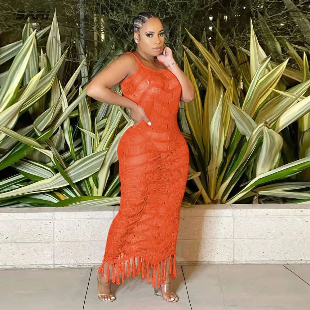 Sari Party Dresses For Women 2022 New Summer Solid Stretch Jacquard