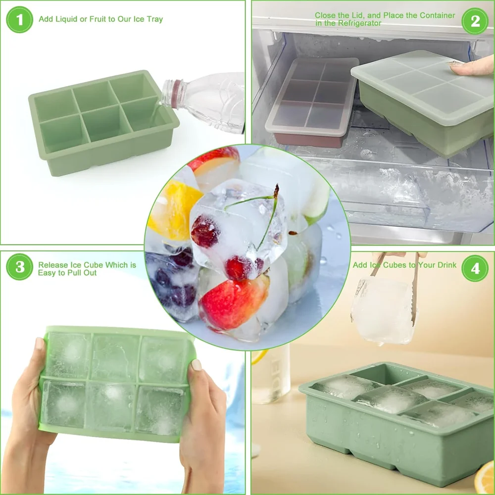 Large Silicone Ice Cube Tray with Lid-premium-2025 – Leakproof, Odor‑Free Square Molds for Whiskey & Cocktails | BPA‑Free Freezer Se0498ce0a1b440c99098292778ab1fe2O
