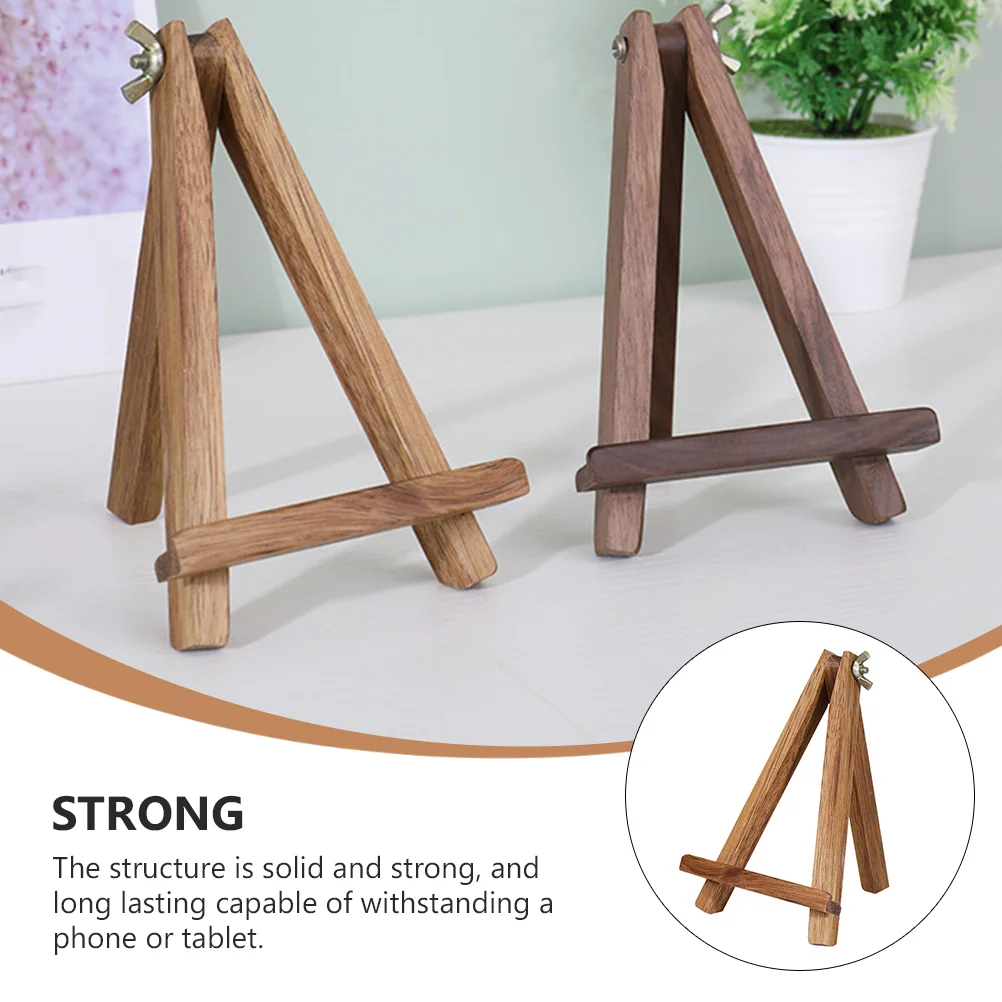 Wooden Tripod Display Stand Phone Tablet Holder Holding Bracket Pone Solid Structure