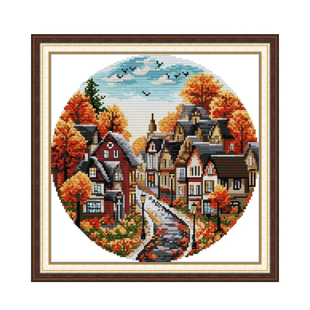 Joy Sunday Cross Stitch Kit Scenic HD Pattern Aida 16/14/11CT Counted Printed Canva DIY Embroidery Kit Room Decoration cross stitch kits