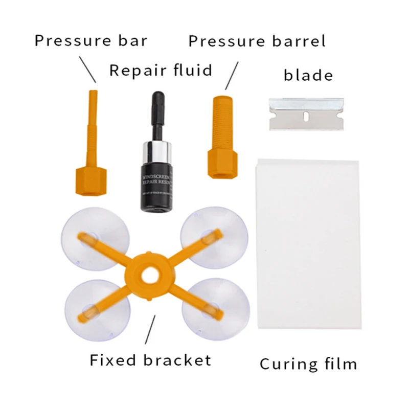 Windshield Repair Kit Quick Fix Car Cracked Glass Resin Sealer DIY Auto Window Screen Polishing Windshield Repair Kit Automotive Glass Repair Glass Polishing Kit