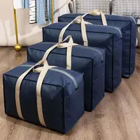 Quilt Storage Bag Smooth Zipper Folding Widen Handle Clothes Storage Pouch Large Capacity Oblong Shape Blanket Storage Bag 2