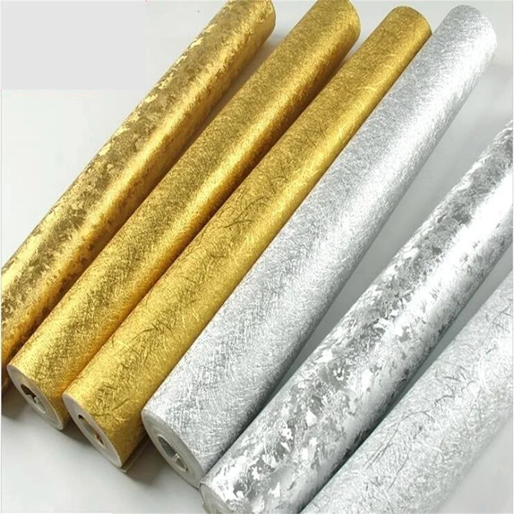 Papel De Parede 3D Wallpaper Rolls Background Embossed Silver Gold Foil Wall Paper Roll Papel Pintado Wallpaper For Walls 3 D custom high quality custom gold foil art paper floral logo flower embossed business postcard wedding card thank you card for sup