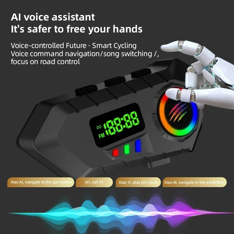 Helmet Headset Bluetooth Waterproof LCD Display