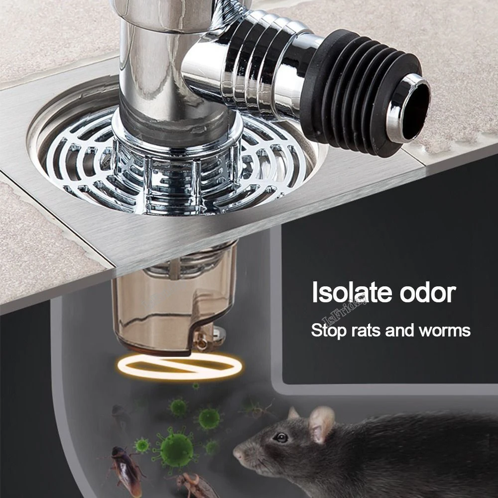 Universal Washing Machine Drain Floor Cover Dishwasher Connector Sewer Washroom Accessories Adapter Three-way Floor Drain Floor Drain Filter Floor Drain Strainer Basin Drain Cover Sink Hole Cover