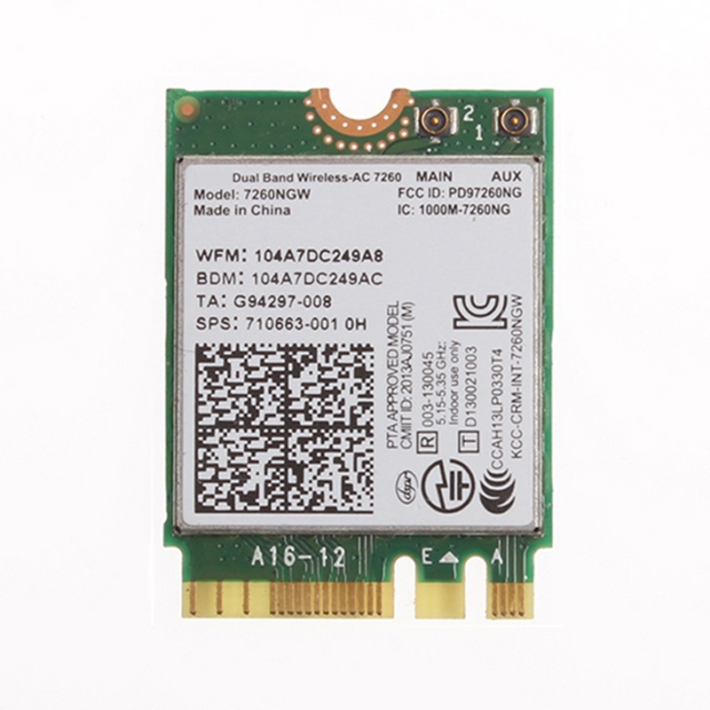 7260AC 7260NGW WiFi Card 802.11Ac 867Mbps Dual Band 2.4/5G NGFF M.2 BT 4.0 Wireless-AC 7260 WiFi Adapter