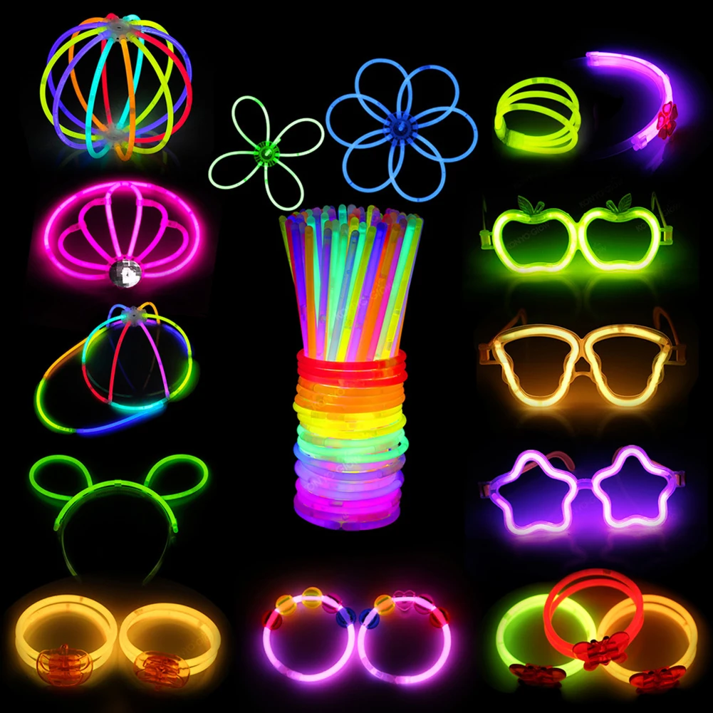 100pcs Glow Dark Decorations Sticks Portable Disposable Glow