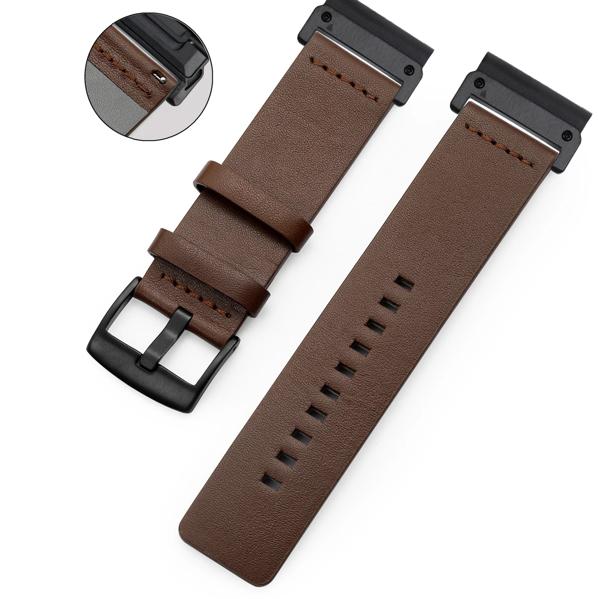 Quick Fit Leather Strap, 26mm/22mm Adjustable Band