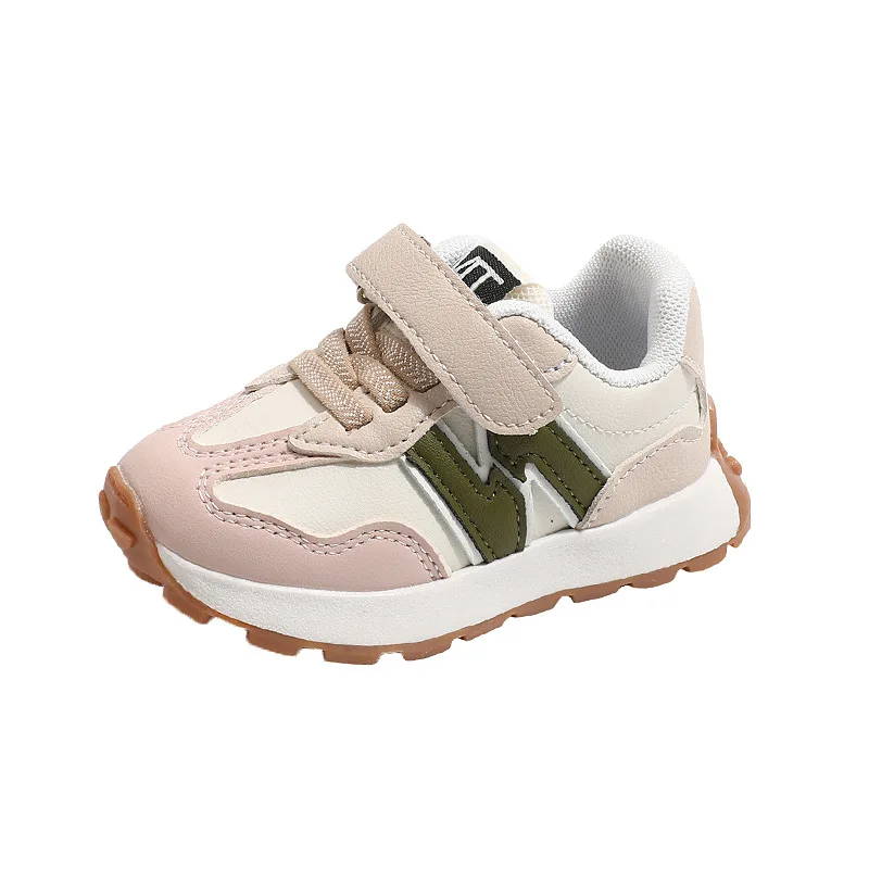 Children's Spring New Leather Upper Sneakers Kids Non-Slip Casual Shoes Boys Girls Soft Sole Students Tennis Toddler Sport Shoes