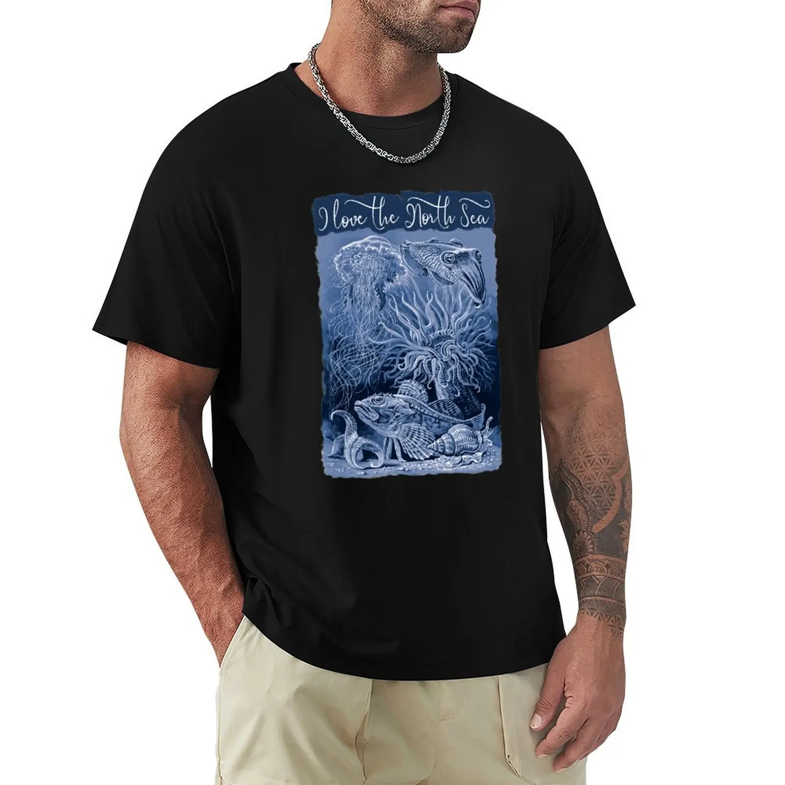 

I love the North Sea animals T-Shirt korean fashion summer clothes customizeds mens white t shirts