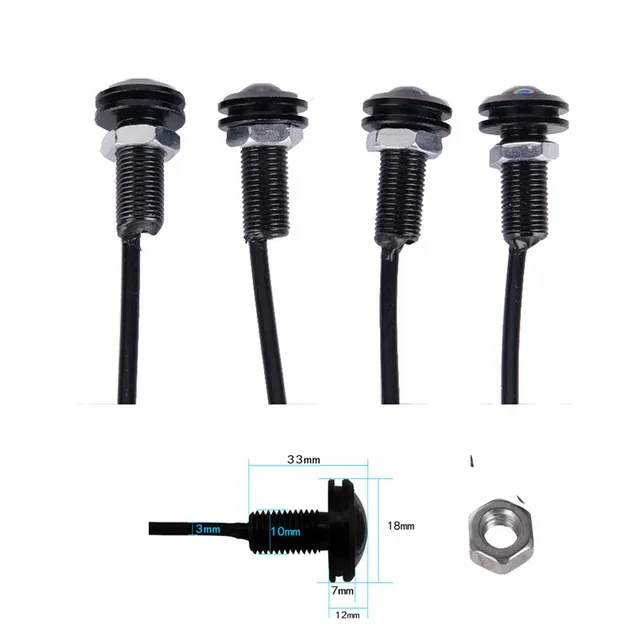 4x Submersible Marine LED Boat Light IP68 Waterproof Underwater Fishing Night Light 12V Landscape Led Spotlight Garden Lights 18mm Black