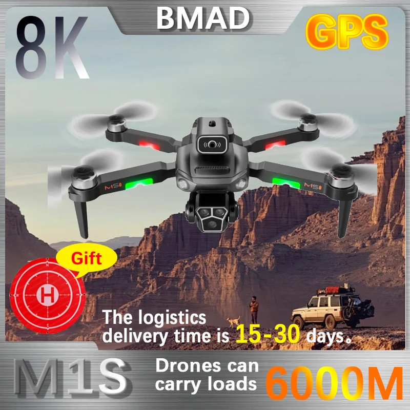 

BMAD New M1S Drone Profesional Three HD Camera Obstacle Avoidance Aerial Photography Brushless Motor Foldable Rc Quadcopter Toys