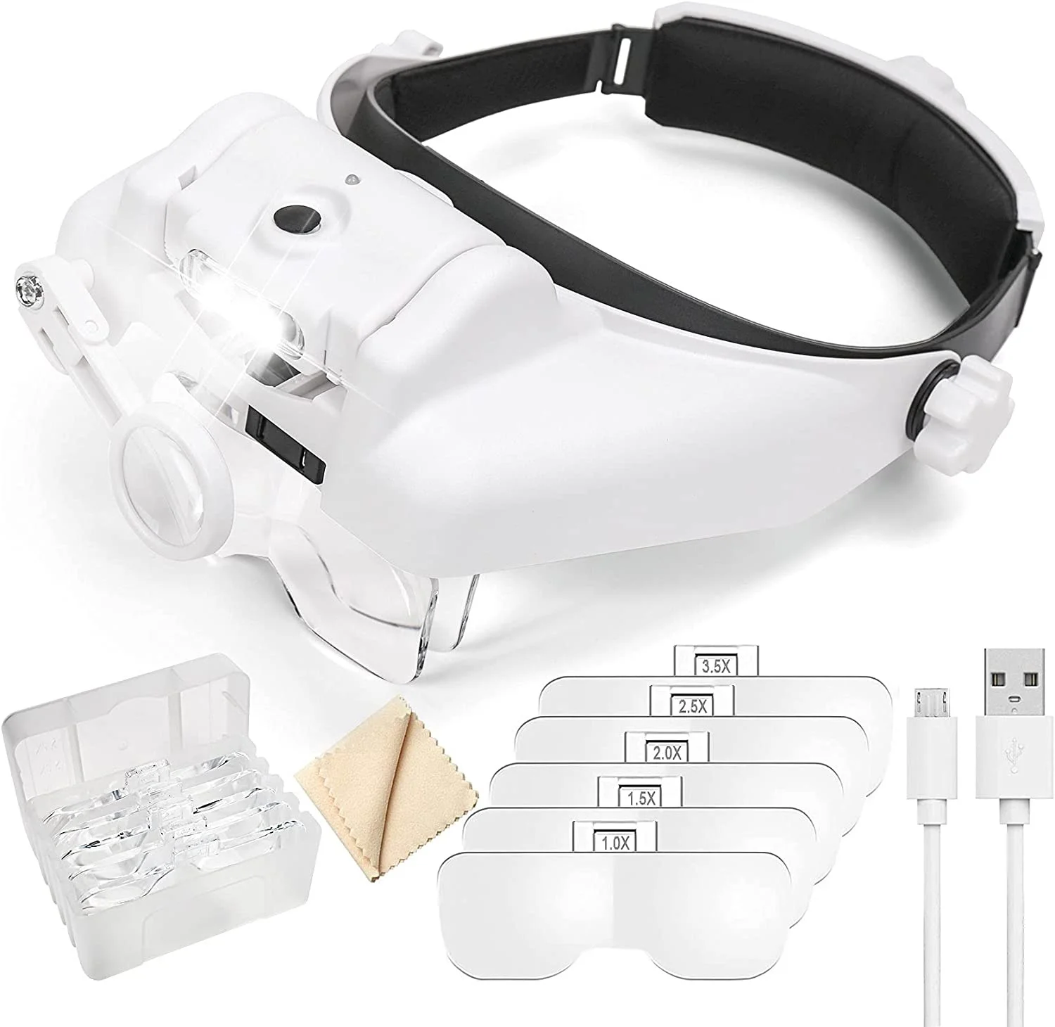Z30 Headband Magnifier Illuminated Rechargeable Repair Solder Magnify Glasses Interchangeable Lens Third Hand Loupe For Solder headband magnifier,head wearing magnifier