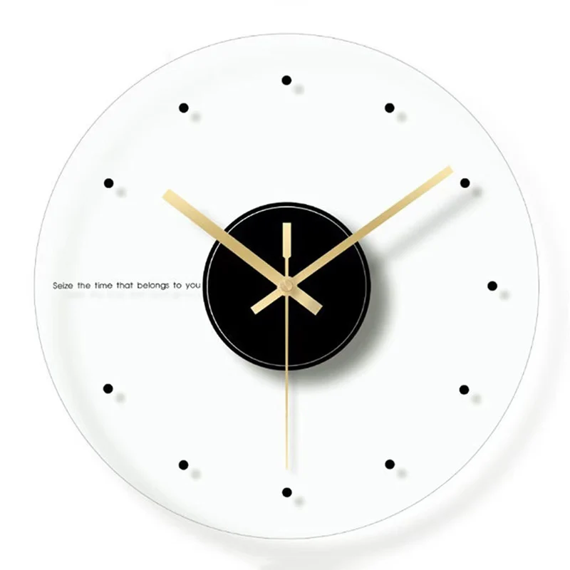 Glass Silent Transparent Clocks Wall Clock Color:F;Sheet Size:12 inch