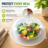 Couverture de micro-ondes pour protéger des éclaboussures, en PP5 transparent, résistante à la chaleur, anti-poussière et couvercle pour aliments chauds avec vapeur réglable 1