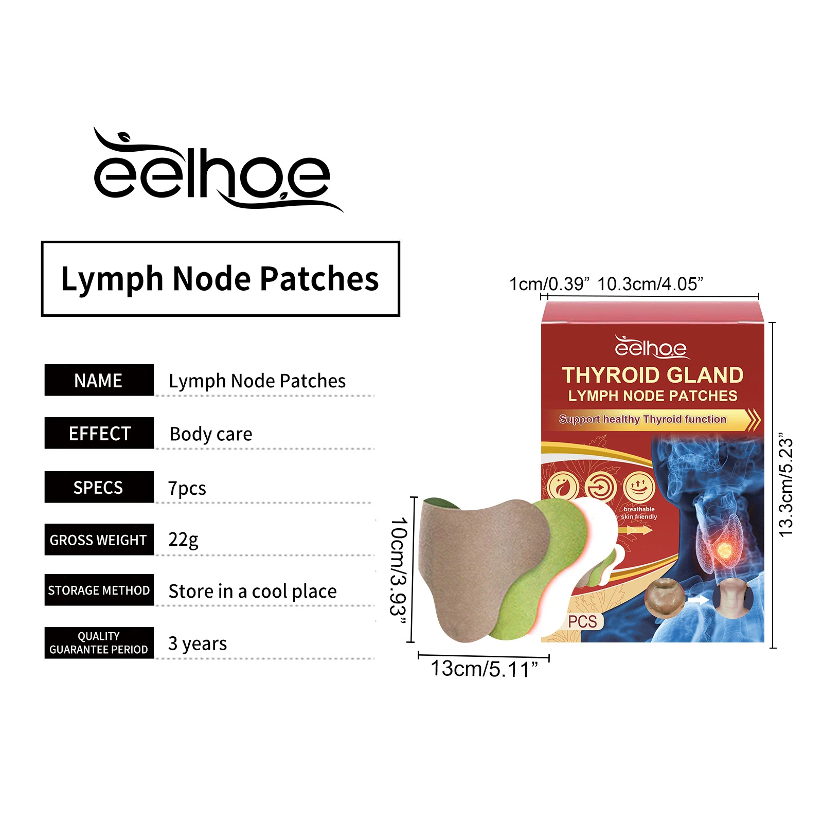 Lymphatic Detox Patch Drainage Thyroid Gland Stickers Effective Painless Treatment Heating Neck Anti Swelling Lymph Node Patches_voghion.com