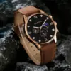 2PCS Men'sFashion Classic Mens Watches Versatile Trend Business Calendar Belt Quartz Watch Alloy Lion Bracelet 3