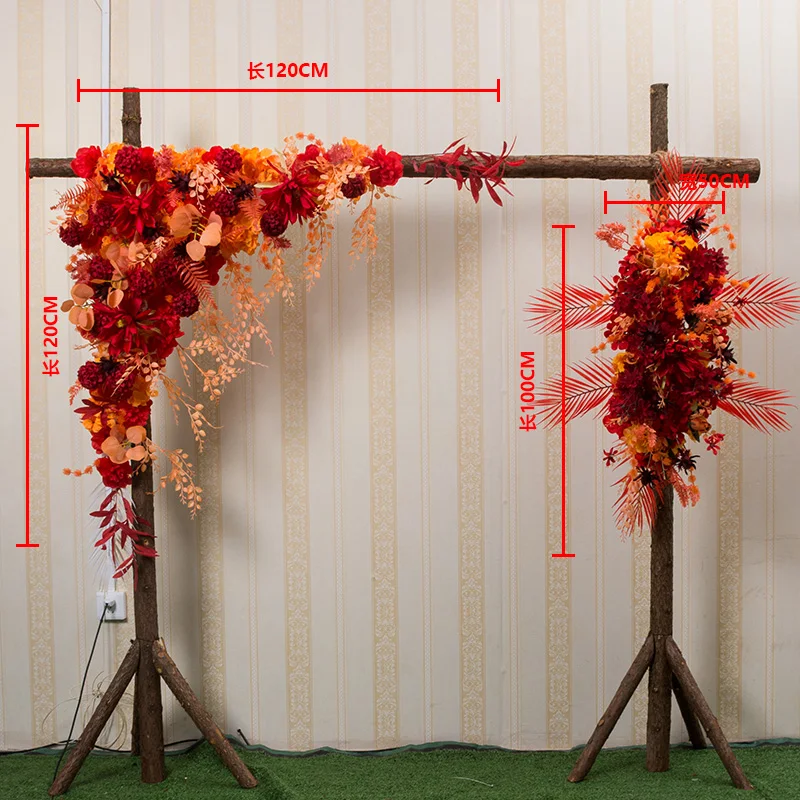 

1 Set Custom Rose Greenery Floral Arrangement Artificial Flower Row Wedding Arch Props Backdrop Wall Decor Party Window Display