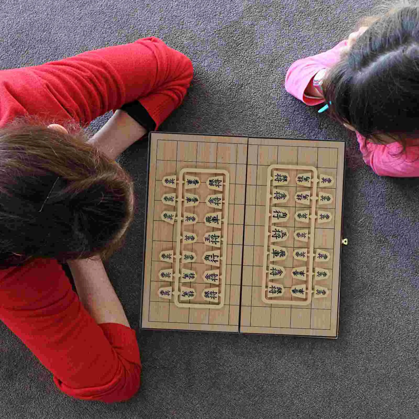 Japanese Shogi Chess Folding Magnetic Board Shogi Chess Japanese Xiangqi with Drawers and Traditional Playing Pieces