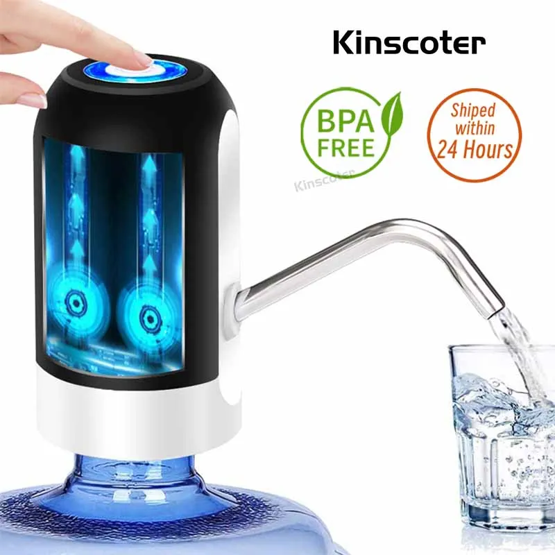 Portable Automatic Drinking Water Pump with Switch and USB Charging Mini Electric Water Dispenser for Universal 5 Gallon Bottle 1